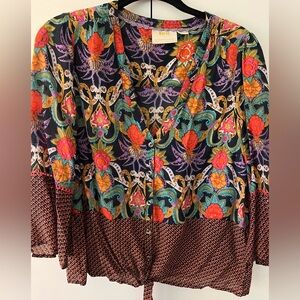 Anthropologie Maeve print Blouse Top size medium